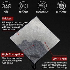 High Absorbent Gun Cleaning Patches & Swabs Set in Convenient Storage Case