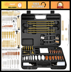 Universal Gun Cleaning Kit for All Calibers – Rifle, Pistol & Shotgun Brushes, B