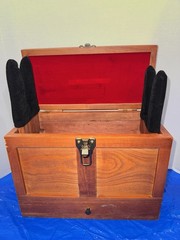 DAC Gunmaster Universal Gun Cleaning Kit Wood Case Brass Rods Multi Caliber