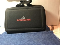 Winchester Pistol Cleaning Kit Case 12 Bore Brush Cloth Patches Rod w/ Handle