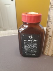 1970’s Brown Glass Birchwood Casey GUNSMITH MAGIC Empty Bottle w/label.