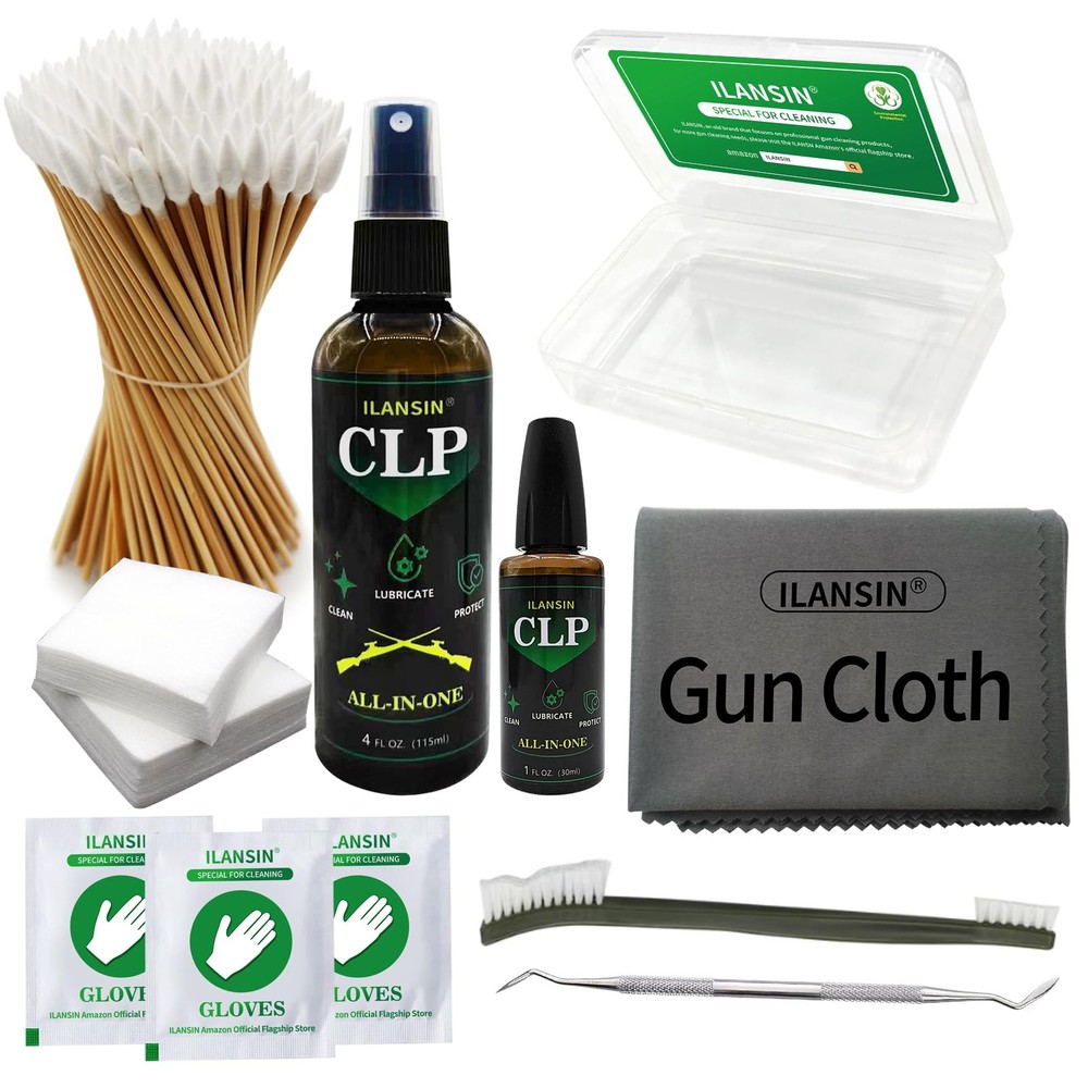 CLP Oil Gun Cleaning Kits(1oz Needle/ 4oz Spray) Gun Snakes,Gun Cloth,Gun Cle…