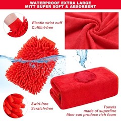 Car Wash Cleaning Kit with Foam Gun Sprayer Detailing Brushes Windshield 16Pcs