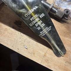VINTAGE OUTERS PISTOL CLEANING ROD BP604 38 CAL WITH ATTACHMENTS AND SLEEVE