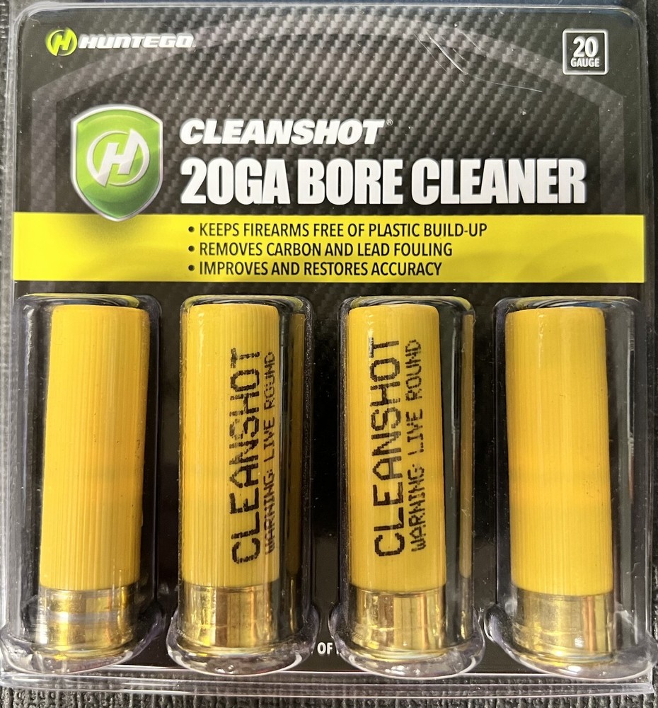 Huntego 20 Gauge CleanShot Shoot-Thru Gun Bore Cleaner 4 Pack Of Shells