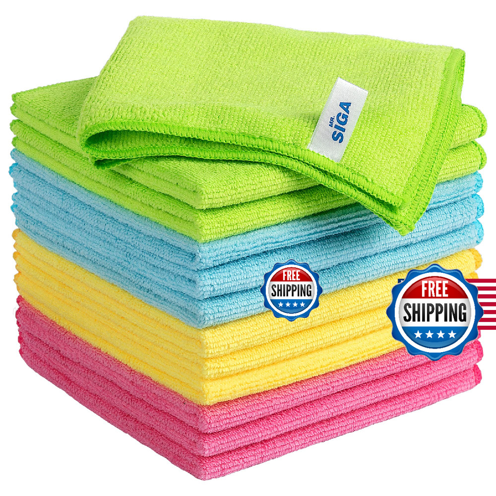 MR.SIGA Microfiber Cleaning Cloth,Pack of 12,Size:12.6″ x 12.6″