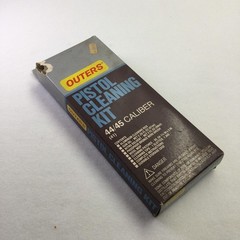 Vintage Outers Pistol Cleaning Kit 44 45 Caliber Brown Case Gun Oil Brushes