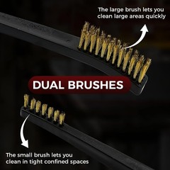Brass Double Ended Gun Cleaning Brushes Set 12 Piece Brass Bristle Gun