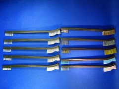 NEW 7″ 10 PC DOUBLE COPPER BRASS STEEL NYLON PLASTIC GUN CLEANING BRUSH SET !!