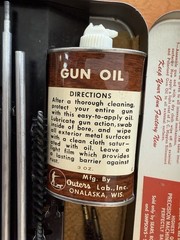 Vintage-J.C. Higgins-No.2140-Rifle Gun Cleaning Kit-12-16 Gauge w/Red Metal Case