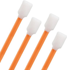 (100Pcs) 5.11″ Square Rectangle Foam Cleaning Swab Sticks-Orange