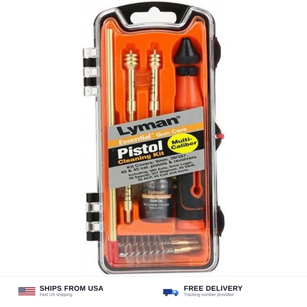 Lyman Multi Caliber Pistol Cleaning Kit 9mm, 40Cal, 45ACP 3 Caliber Pistol Cl…