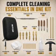 87 Pcs Gun Cleaning Kit for .22, .357, .38,9mm, .40&.45 Caliber Pistol Cleaning