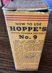 Vintage 1937 Hoppe’s Nitro Powder Solvent No. 9 Bottle, Original Liquid included