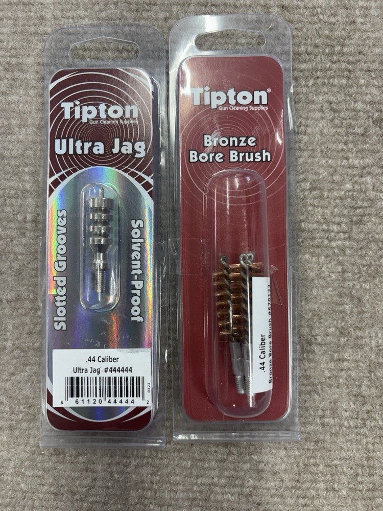 2 Tipton Ultra Jag & Bronze Bore Brush .44 Caliber Solvent-Proof Metal Bronze