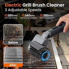 Electric Grill Brush, Cordless Grill Cleaning Kit for Outdoor | 3-Angle