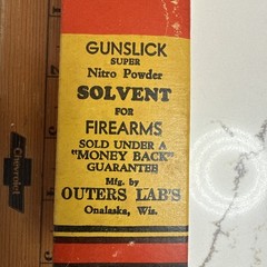 Vintage Outers Labs Gunslick Solvent Bottle And Box. New Unopened