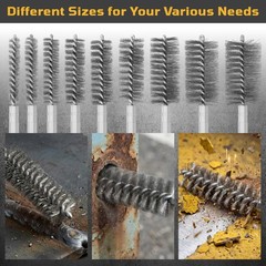 27 Pcs Stainless Steel Bore Brush Set – Metal Wire Cleaning Brushes for Drill, 8