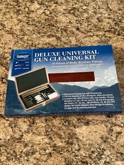 35pc Deluxe Universal Gun Cleaning Kit (New) in Wood Case. Gunmaster Dac Technol