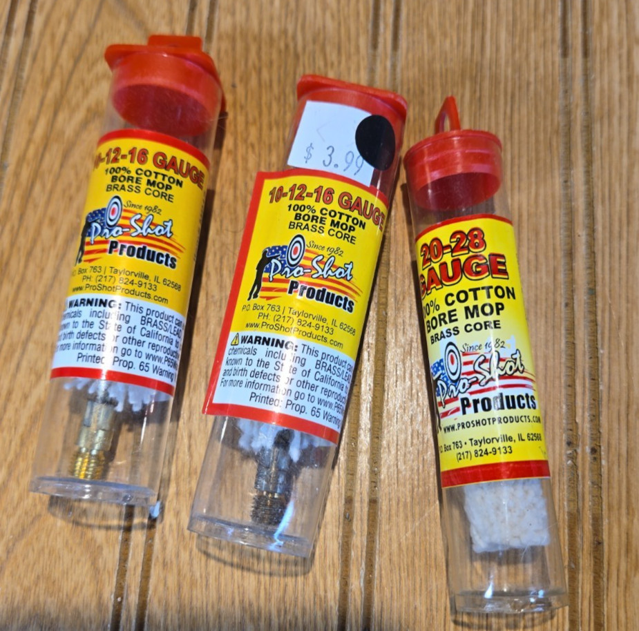 Pro-Shot MP12 10-12-16 Gauge Cleaning Mops 2 PACK New & 1 Pack 20-28 Gauge