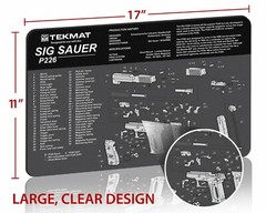 Illustrated Gun Cleaning & Repair Mat for Sig Pistols 11″ x 17″ Neoprene Rubber