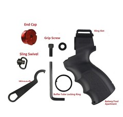 Mossberg 500 Shotgun Grip With Red End Cap/Sling Swivel and Wrench for the Cap