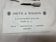 Original Smith & Wesson K-38 Revolver Cleaning Kit 357 6” with Intructions