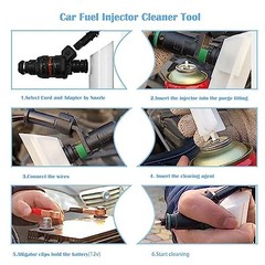 Universal Fuel Injector Flush Cleaner Adapter – 2 Size Nozzles