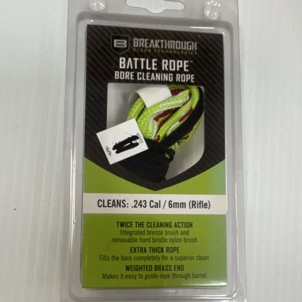 Breakthrough Clean Technologies Bore Cleaning Rope .243 Cal/6mm Rifle Brass Wei…