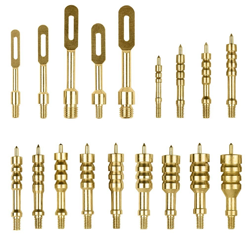 Solid Brass Gun Cleaning Jag Set for Rifles – Slotted Tip & Storage Case, Mainte
