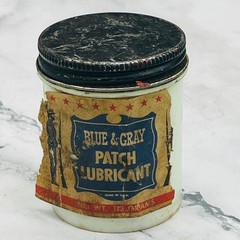 Vintage Blue & Grey Patch Lubricant Black Powder Muzzleloading