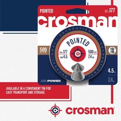 Crosman .177-Caliber Pointed Lead Pellets for Air 1.00 x x 1.00″, lead