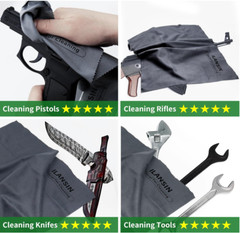 6Pack 12×12″ Microfiber Gun Cleaning Cloth Firearm Polishing Rag Lint Free Large
