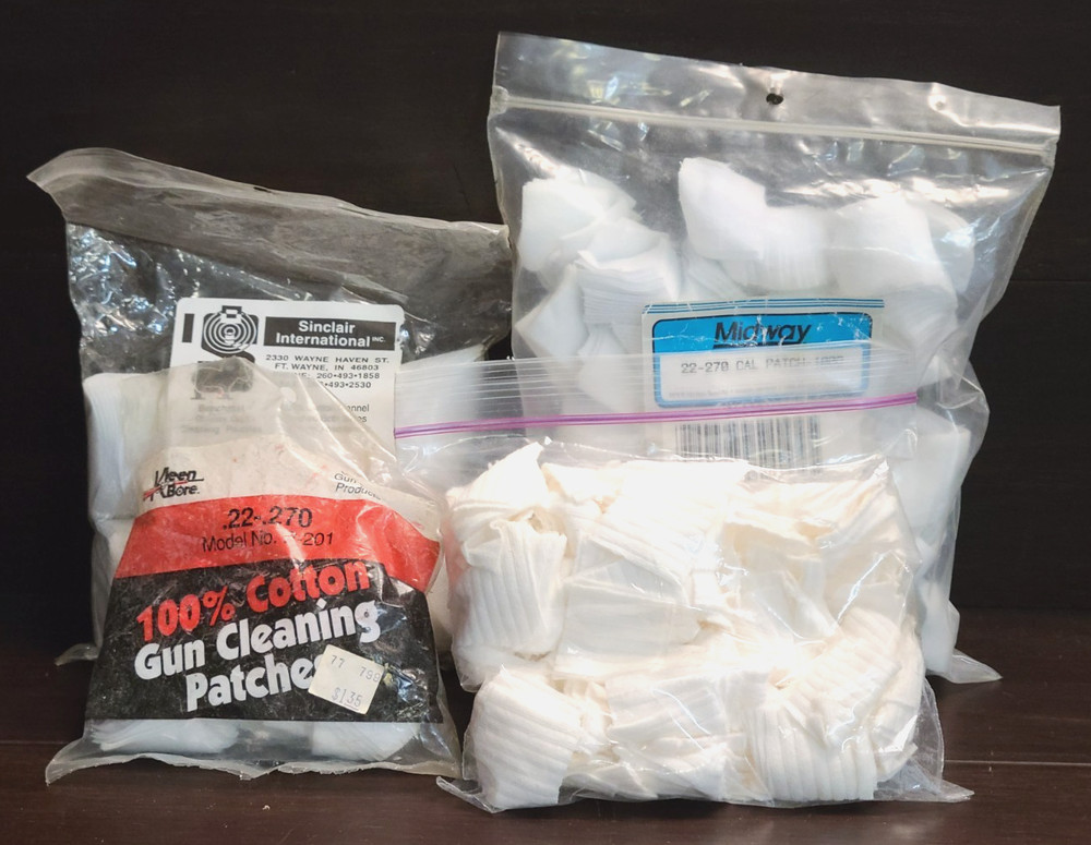 Lot of Assorted Cleaning Patches – .22 – .270 Caliber, 2″ Round Cleaning Patches