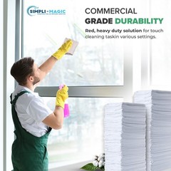 SIMPLI-MAGIC Cotton Shop Towels 14×12 100 Pack Reusable Cleaning Rags Auto
