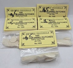 500 (5 Pk Of 100) Ox-Yoke Originals Gun Cleaning Patches .22 Cal. #1008. NOS