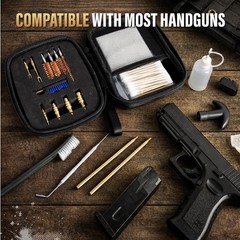 Universal Gun Cleaning Kit for Handguns & Pistols – Compact Case, Brass & Plasti