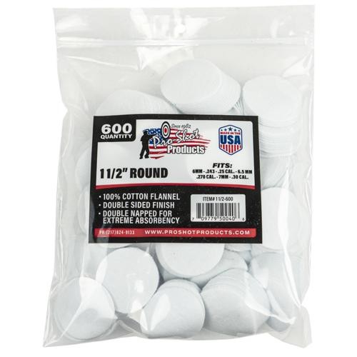 Pro Shot Cotton Patches 1.5″ Round 600 Count 6MM 243 6.5 270 7mm Ships Free