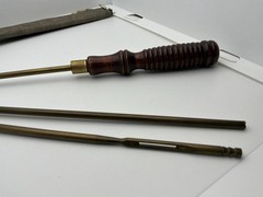 Vintage Gunslick .22 Cal Rifle Cleaning Rod Set Brass Wood Handle Bag USA NJ