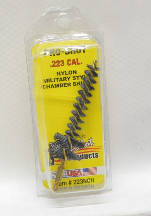 223 Cal Pro-Shot Rifle Military Style Nylon Chamber Brush, #8-32 thread 223NCH