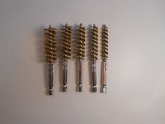 5B819 industrial tube cleaning brush 1/4” hex 5 piece 8,11,13,15,19mm brass