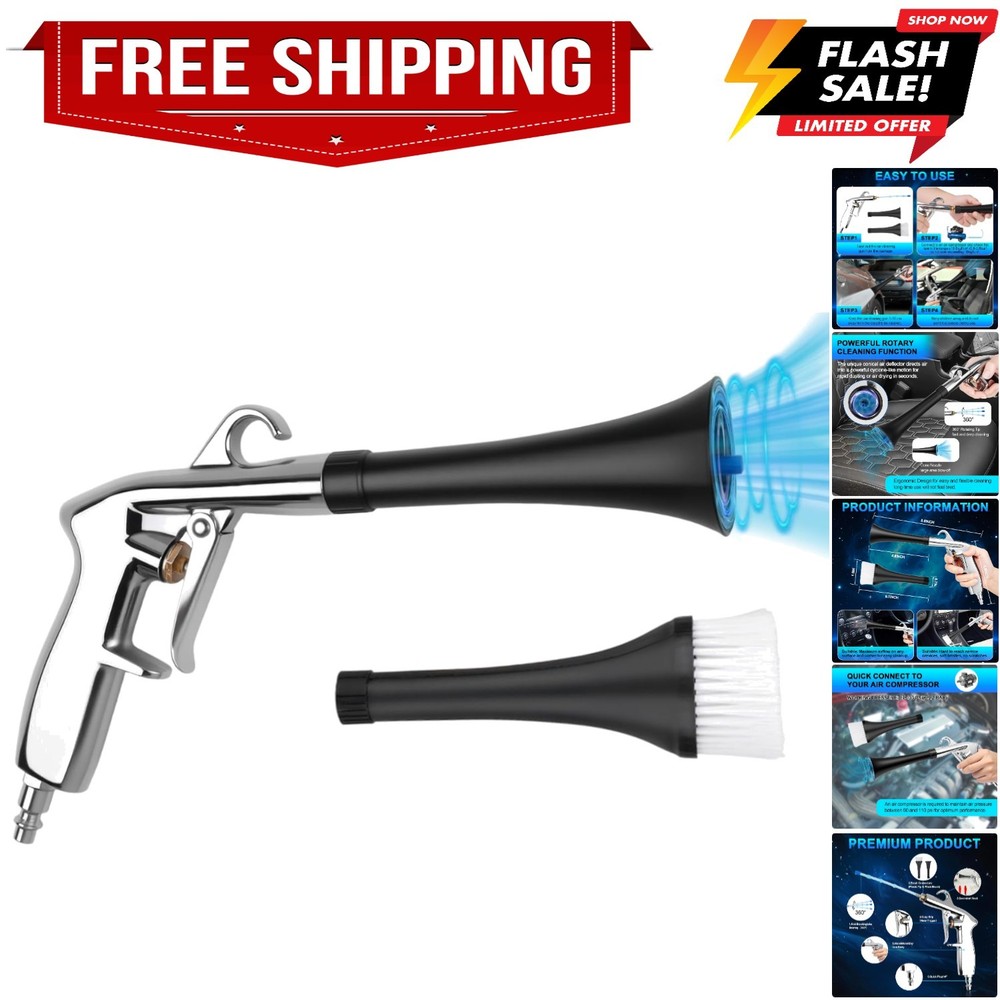 2 Nozzles Air Cleaning Gun, Dry Cleaning Gun Quickly Blasts Dust, Dirt and Gr…