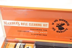 Vintage MARBLE’S Gun Cleaning Kit – Lead Top Gun Oil Tin NICE