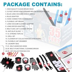 58-Pieces 35-Feet Dryer Vent Cleaner Kit, Dryer Cleaning Tools, Include 35Feet
