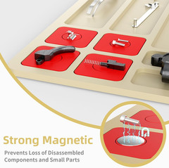 Pistol Gun Cleaning Mat, Thick Gun Cleaning Pad with Magnetic Organizer Parts Tr