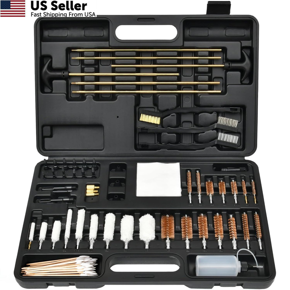 GLORYFIRE Gun Cleaning Kit Universal for Guns, Brushes One Size, Black