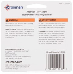 Crosman 7-P577 Pointed .177-Caliber Pellets, 1.00 x x 1.00″, lead