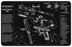Illustrated Gun Cleaning and Repair Mat for Smith and Wesson, Neoprene Rubber