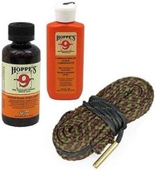 Hoppes No. 9 Bore Cleaner and Lube Oil with WM 45 Caliber Gun Cleaning Rope