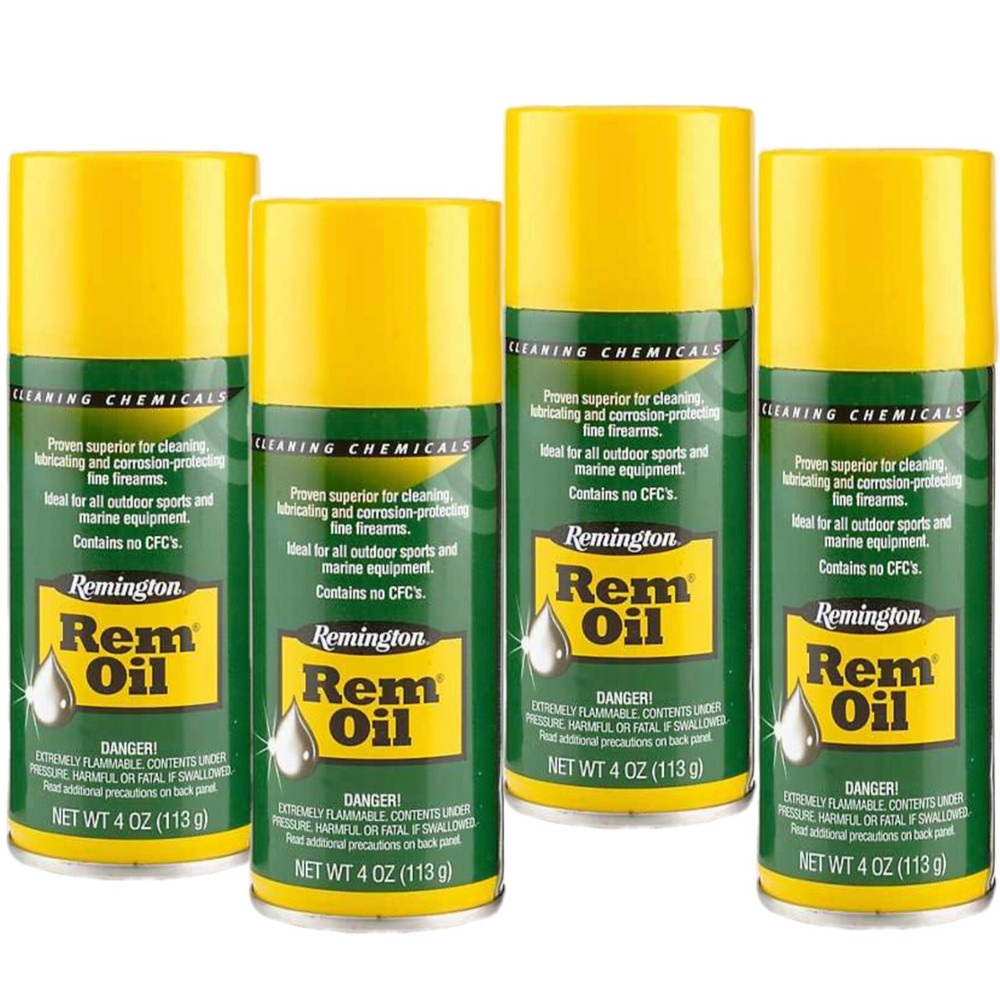 4 PACK Remington Rem Oil Lube Protects Metal Parts 4 oz. Spray Can